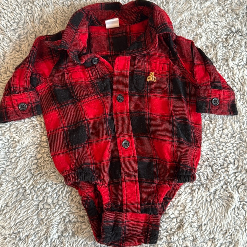 0-3mos Gap plaid bodysuit